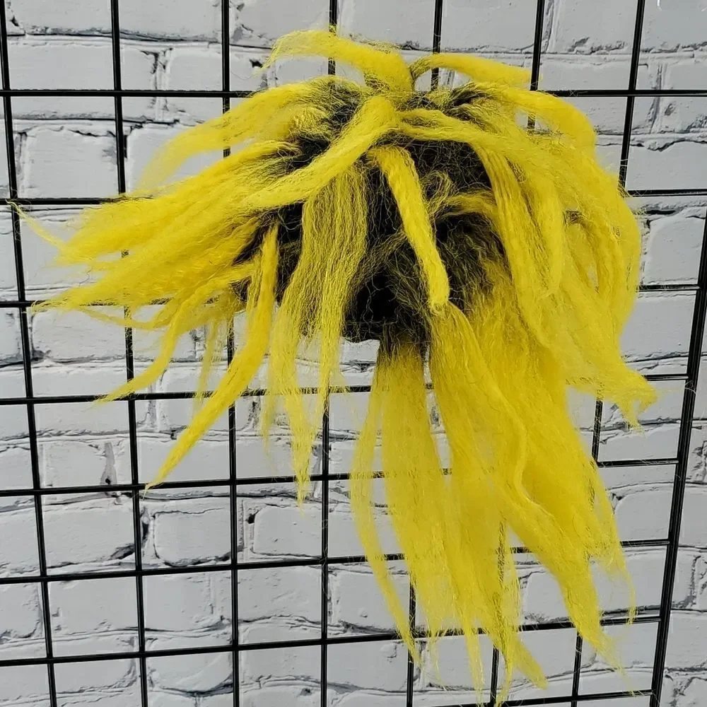 Halloween Costume Hair Wig black wig with yellow frizzy hair